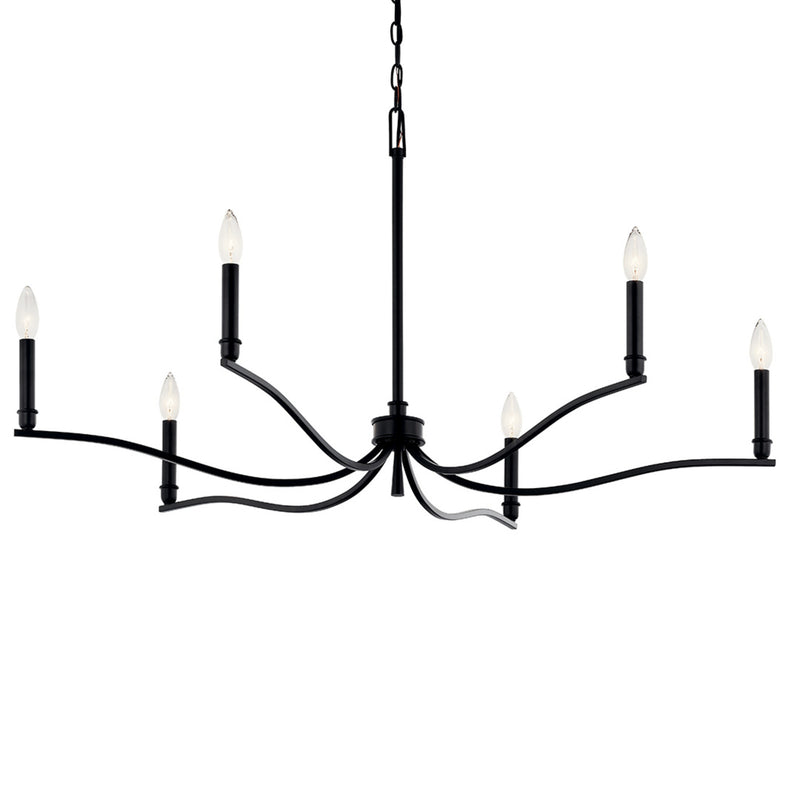 Malene Chandelier Black 6 Light