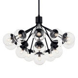Silvarious Semi Flush Pendant Black 16 Light