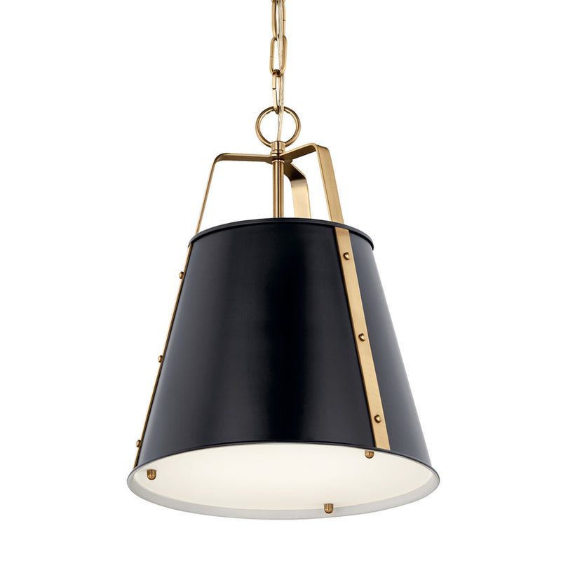 Etcher Cone Pendant Black 13 Inch