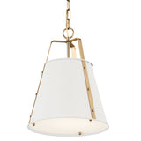 Etcher Cone Pendant White 13 Inch