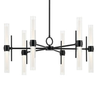 Riven Cylinder 1 Tier Chandelier Black