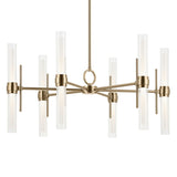 Riven Cylinder Chandelier Champagne Bronze