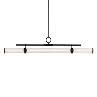 Riven Cylinder Linear Chandelier Black 48.25 Inch