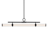 Riven Cylinder Linear Chandelier Black 48.25 Inch