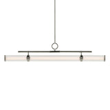 Riven Cylinder Linear Chandelier Polished Nickel 48.25 Inch