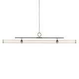 Riven Cylinder Linear Chandelier Polished Nickel 60.25 Inch