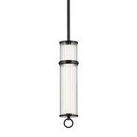 Riven Cylinder Mini Pendant Black