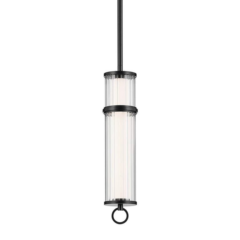 Riven Cylinder Mini Pendant Black