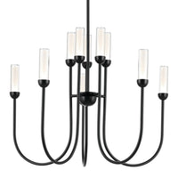 Moraine Cylinder Chandelier Black 30 Inch