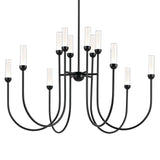Moraine Cylinder Chandelier Black 40 Inch