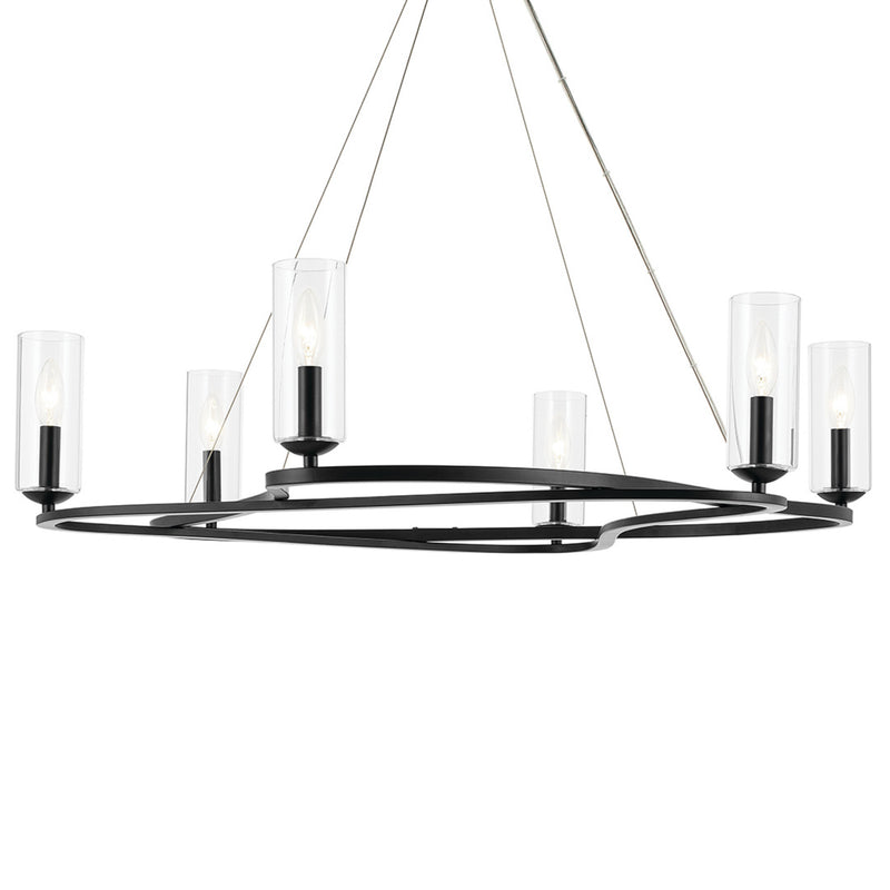 Harpin Cylinder Chandelier Black