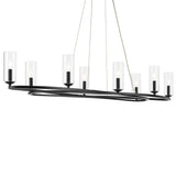 Harpin Cylinder Oval Chandelier Black