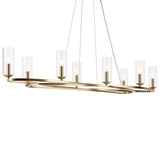 Harpin Cylinder Oval Chandelier Champagne Bronze