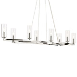 Harpin Cylinder Oval Chandelier Polished Nickel