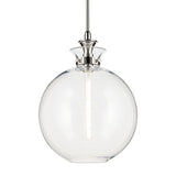 Laria Round Pendant Polished Nickel 15 Inch