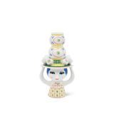 Bjørn Wiinblad Lady with Hat Candleholder, Yellow, H: 6.3" By Bjorn Wiinblad