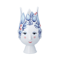 Bjørn Wiinblad Titania Vase, Blue, H: 9.8" By Bjorn Wiinblad