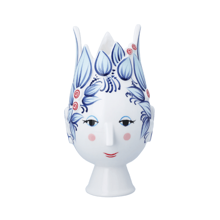 Bjørn Wiinblad Titania Vase, Blue, H: 9.8" By Bjorn Wiinblad