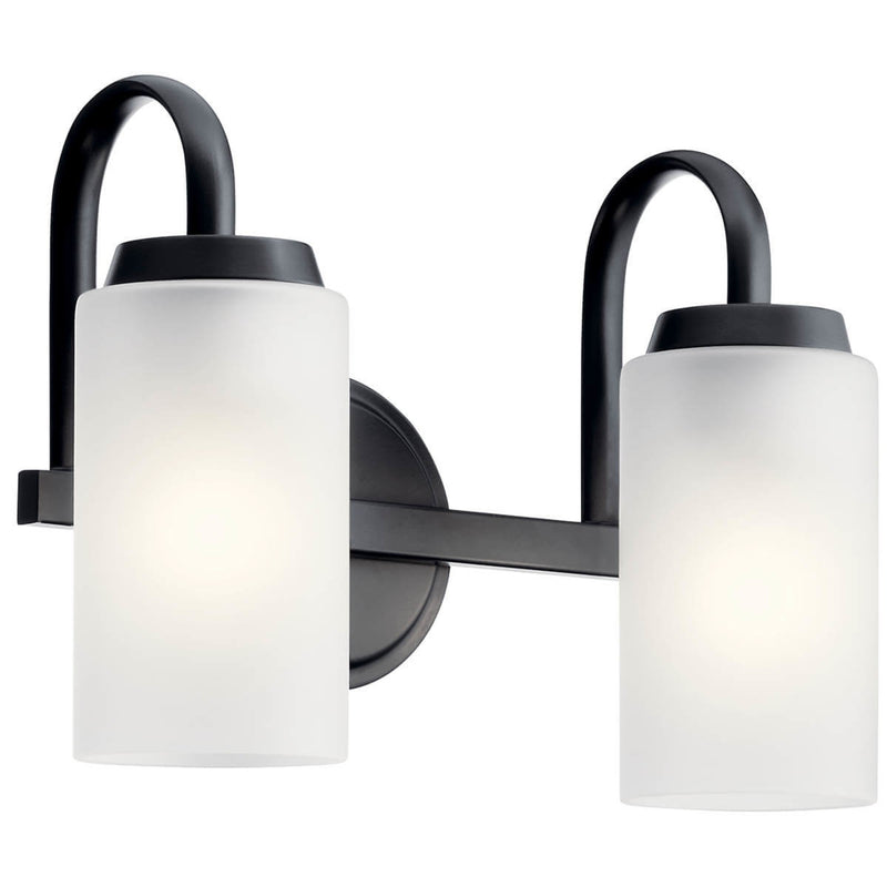 Kennewick Vanity Light Black 2 Light