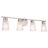 Stamos Cone Vanity Light Brushed Nickel 4 Light