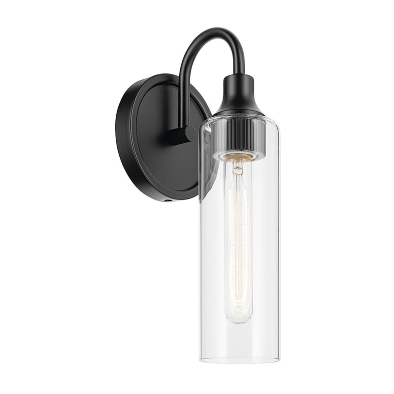 Kavi Wall Cylinder Sconce Black