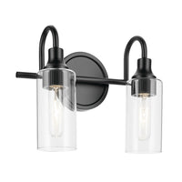 Kavi Vanity Cylinder Light Black 2 Light