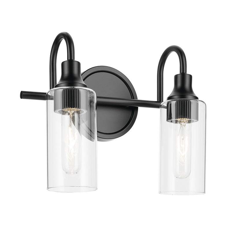 Kavi Vanity Cylinder Light Black 2 Light