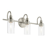 Kavi Vanity Cylinder Light Brushed Nickel 3 Light