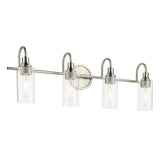 Kavi Cylinder Vanity Light Brushed Nickel 4 Light