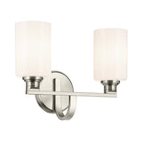 Gioe Cylinder Vanity Light Brushed Nickel 2 Light
