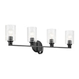 Gioe Cylinder Vanity Light Black 4 Light