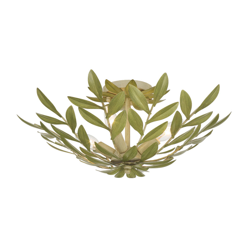Broche 20.75'' Champagne Green Tea Semi Flush Mount by Crystorama
