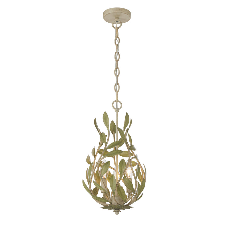 Broche 9'' Champagne Green Tea Chandelier by Crystorama