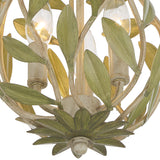 Broche 9'' Champagne Green Tea Semi Flush Mount by Crystorama