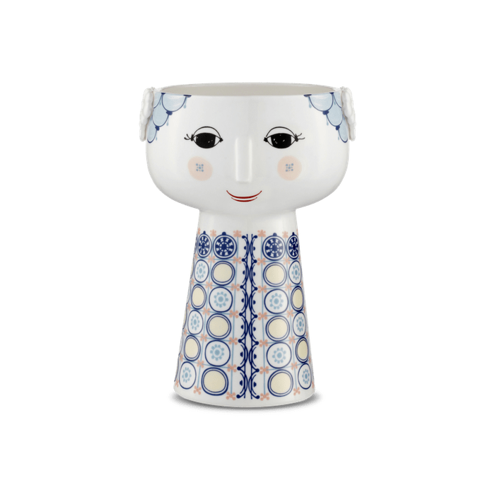 Bjørn Wiinblad Eva Vase, Dark Blue, H: 7.3" By Bjorn Wiinblad