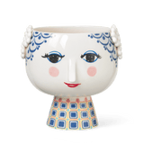 Bjørn Wiinblad Eva Flower Pot on Base, Blue, H: 8.3" By Bjorn Wiinblad