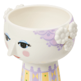 Bjørn Wiinblad Eva Vase, Lavender/Yellow, H: 5.9" By Bjorn Wiinblad