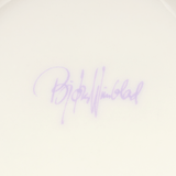 Bjørn Wiinblad Eva Vase, Lavender/Yellow, H: 5.9" By Bjorn Wiinblad