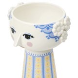 Bjørn Wiinblad Eva Vase, Light Blue/Yellow, H: 7.3" By Bjorn Wiinblad