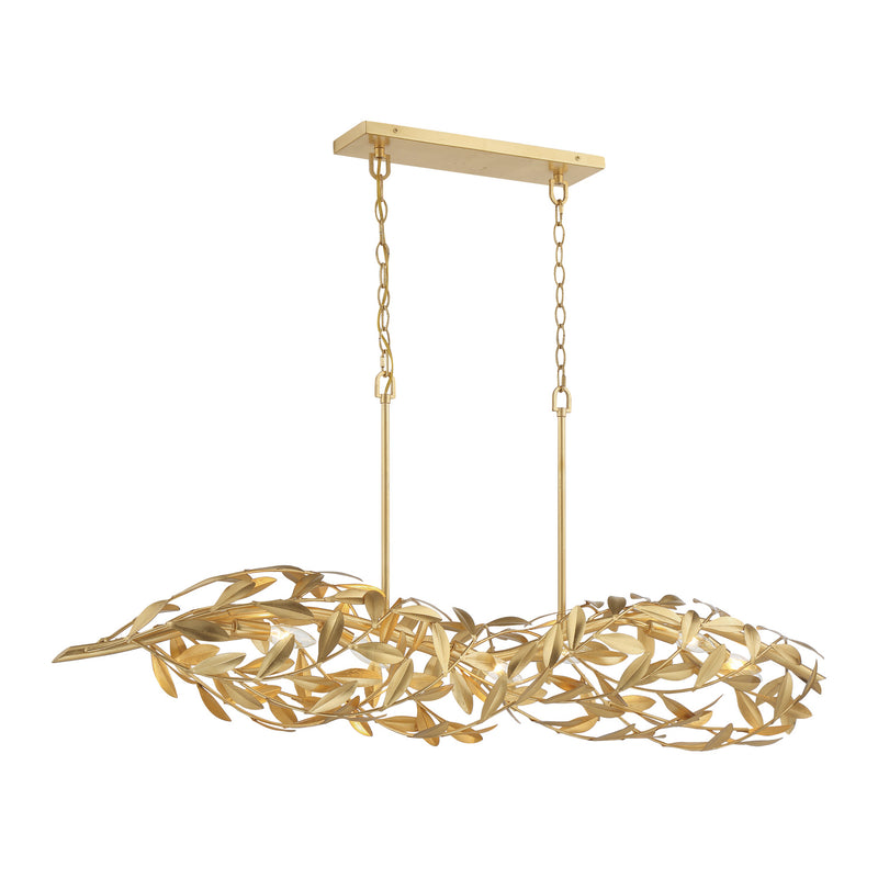 Broche 50.5'' Antique Gold Linear Chandelier by Crystorama