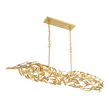 Broche 50.5'' Antique Gold Linear Chandelier by Crystorama