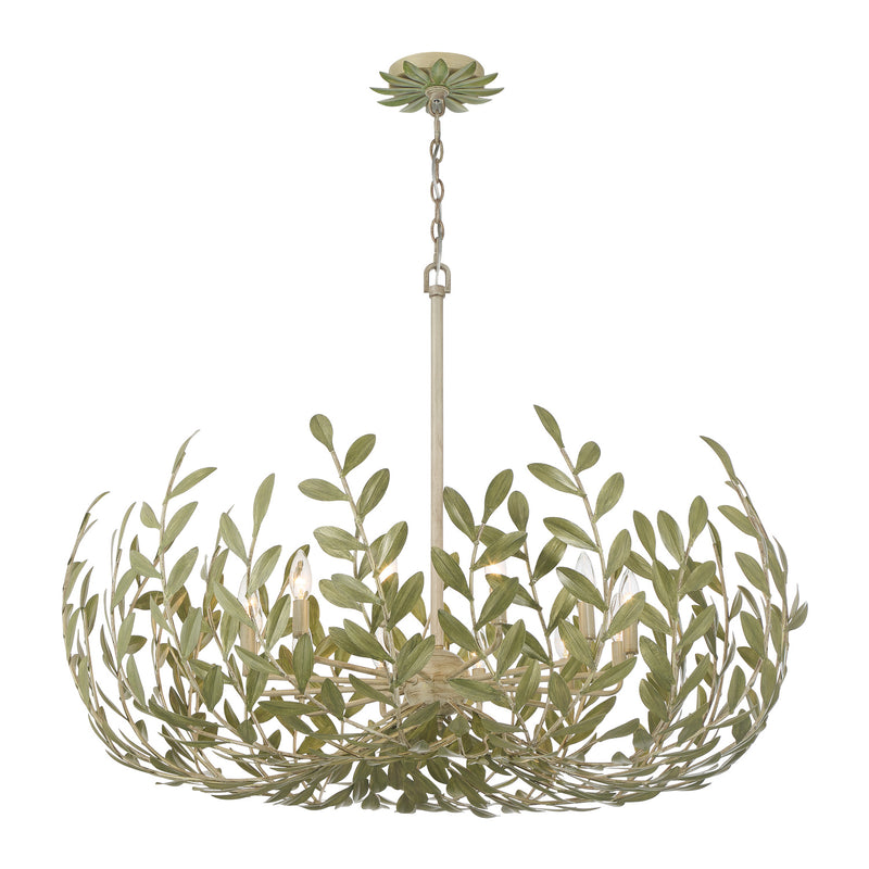 Broche 42'' Champagne Green Tea Chandelier by Crystorama