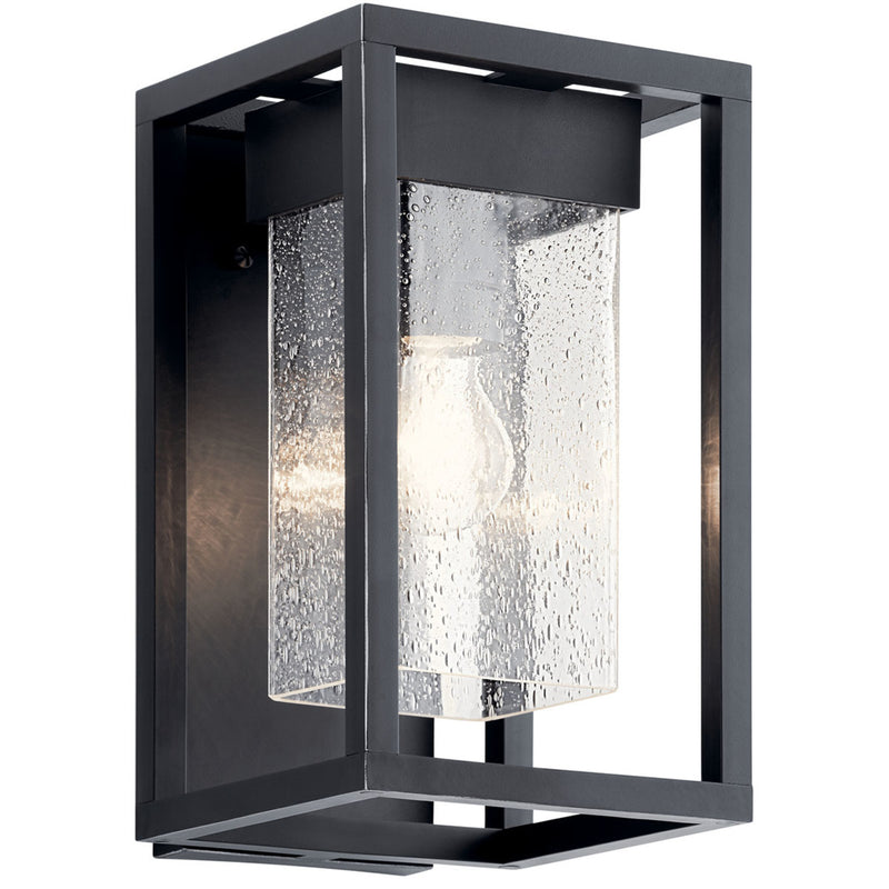 Mercer Outdoor Wall Light Black with Silver Highlights 12 Inch