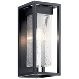 Mercer Outdoor Wall Light Black with Silver Highlights 16 Inch
