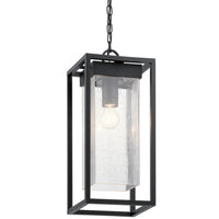 Mercer Outdoor Hanging Light Black with Silver Highlights