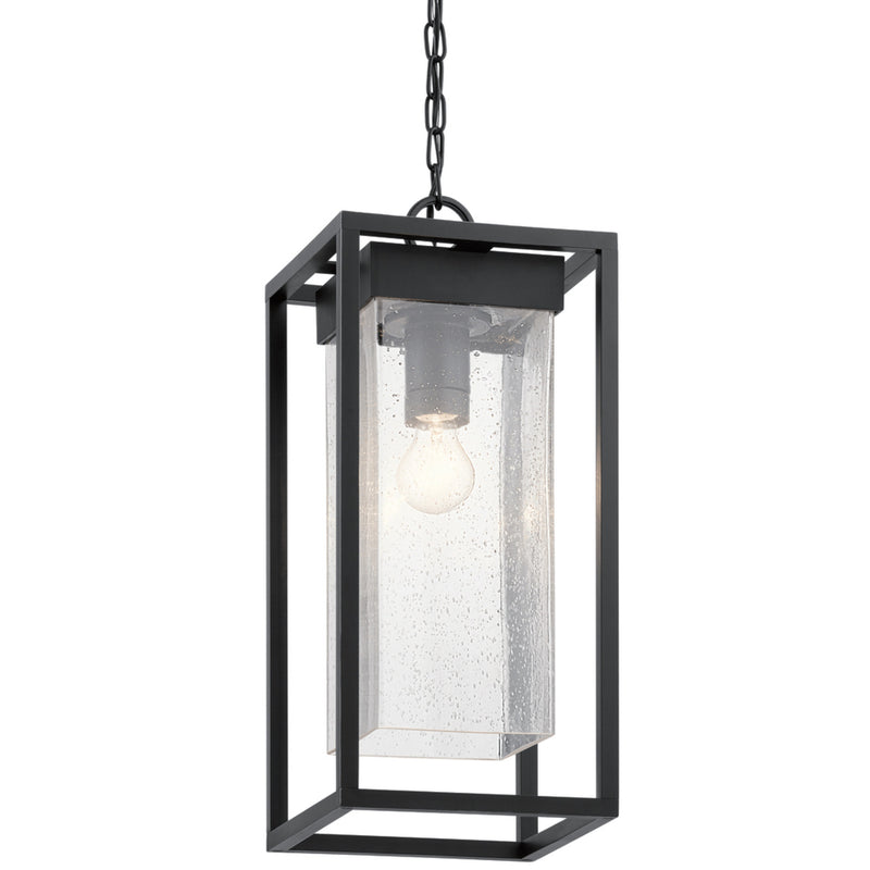 Mercer Outdoor Hanging Light Black with Silver Highlights