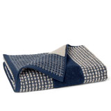 JUNA Check Towels, Dark Blue/Sand By JUNA