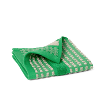 JUNA Check Towels, Green/Sand Hand Towel By JUNA