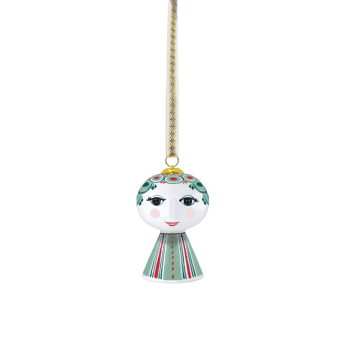 Bjørn Wiinblad Eva Christmas Ornament, Green, H: 3" By Bjorn Wiinblad