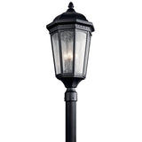 Courtyard Post Lantern Outdoor Wall Light Textured Black 12.25 Inch